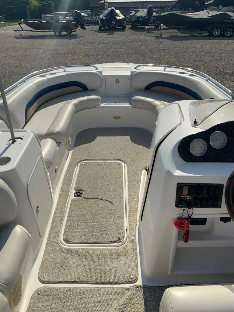 Slide: The Image of Interior of a 2006 Hurricane GS232 boat with seating area. - 11