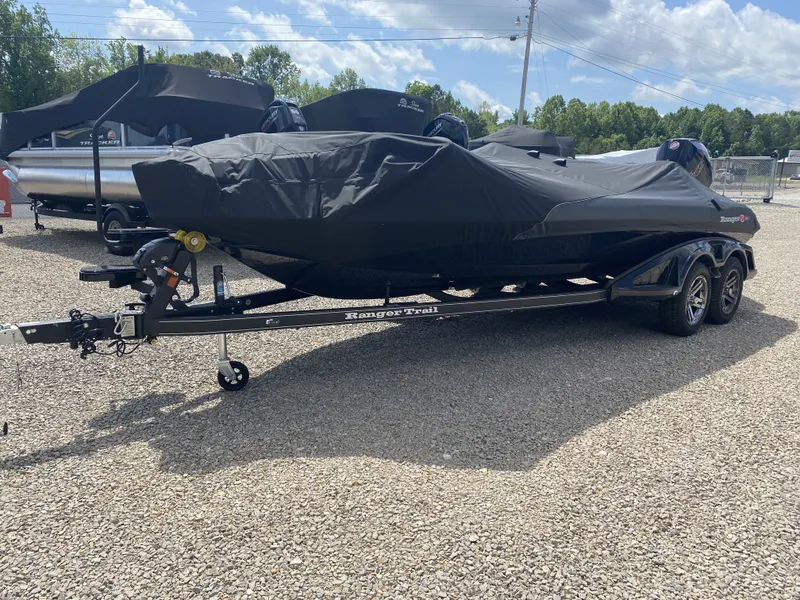 Slide: The Image of 2026 Ranger Z Comanche Z521R boat with cover on trailer. - 2