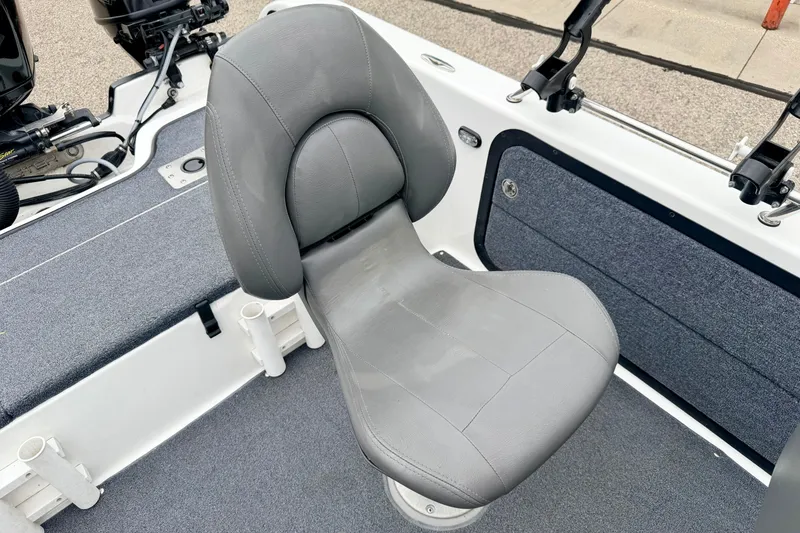 Slide: The Image of Gray seat on 2012 Skeeter SL 185 boat, featuring sleek design and comfortable upholstery. - 34