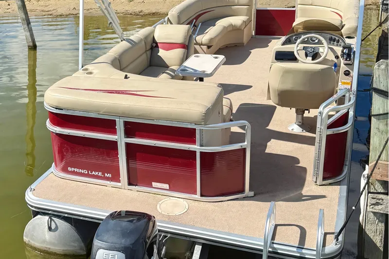 Slide: The Image of 2011 Harris Cruiser 200 pontoon boat docked at Spring Lake, MI. - 5