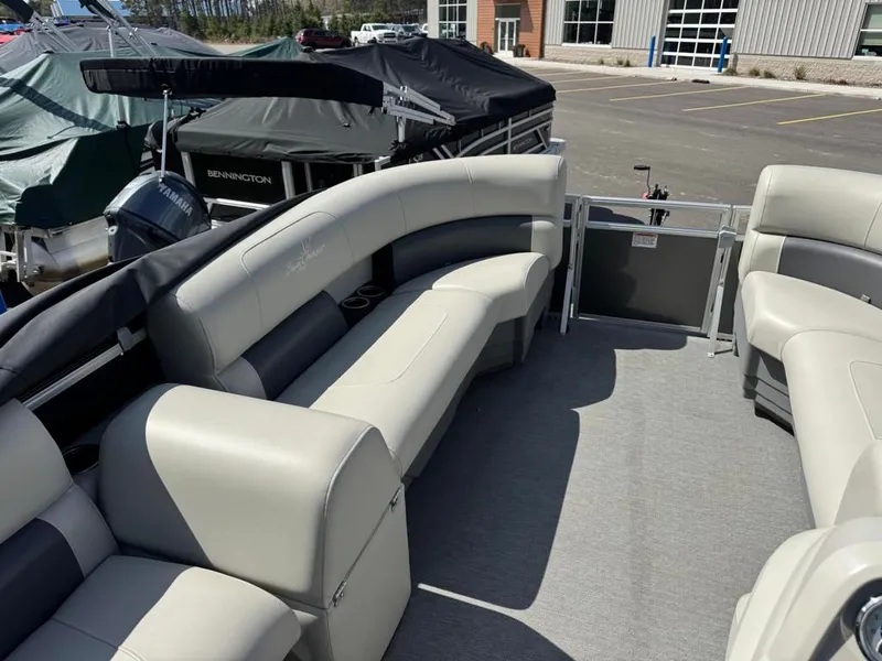 Slide: The Image of Interior of a 2021 SunCatcher Vista 16 pontoon boat. - 7
