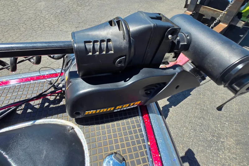 Slide: The Image of Minn Kota trolling motor on 2011 Triton 20XS DC boat deck. - 9