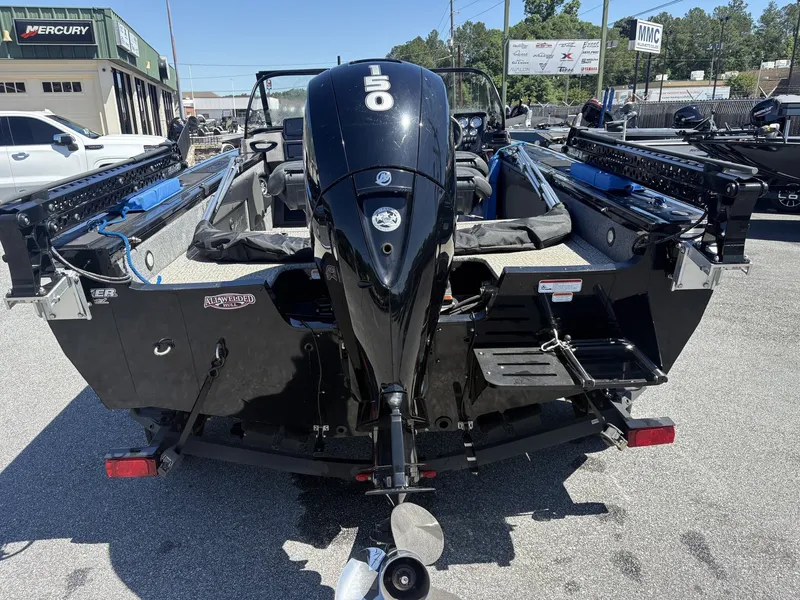 Slide: The Image of 2022 Tracker Targa V19 boat with 150 HP outboard motor. - 3