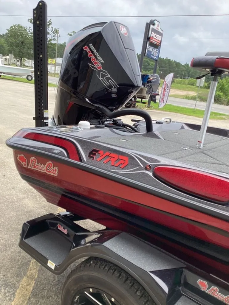 Slide: The Image of 2026 Bass Cat Eyra boat with powerful outboard motor. - 28