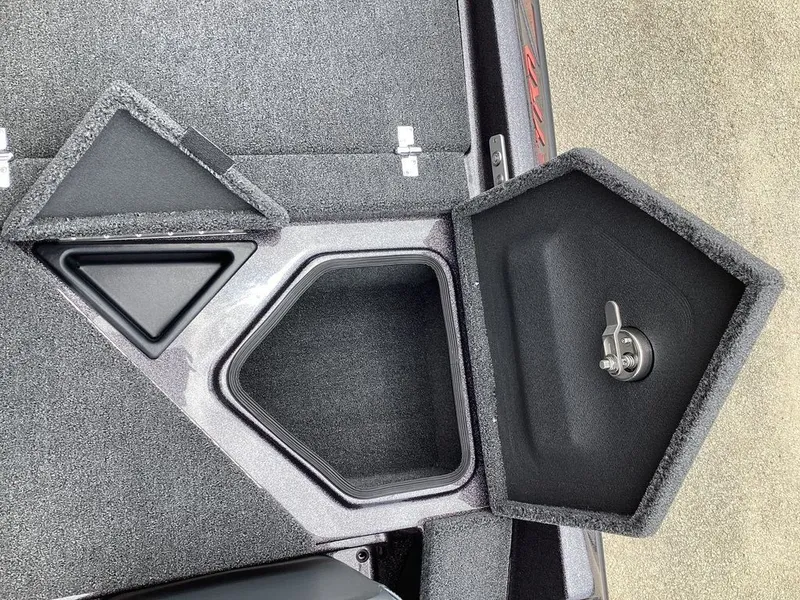 Slide: The Image of Bass Cat Eyra 2026 boat hatch with storage and latch. - 36