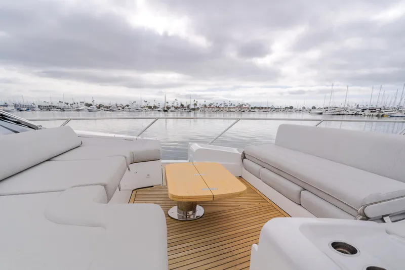 Slide: The Image of Luxurious Azimut Fly 60 yacht deck with harbor view, 2020 model. - 24