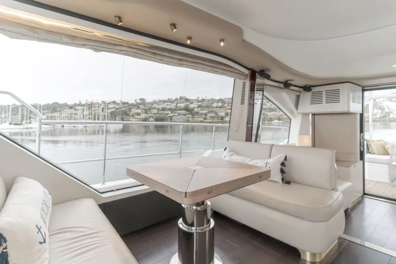 Slide: The Image of Interior of 2020 Azimut Fly 60 yacht with harbor view. - 34