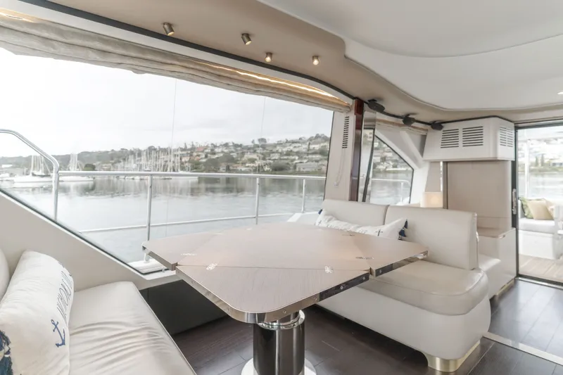 Slide: The Image of Interior of 2020 Azimut Fly 60 yacht with harbor view. - 35