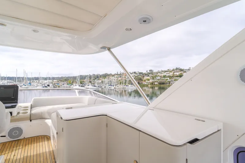 Slide: The Image of Azimut Fly 60 Yacht 2020 with harbor view. - 38