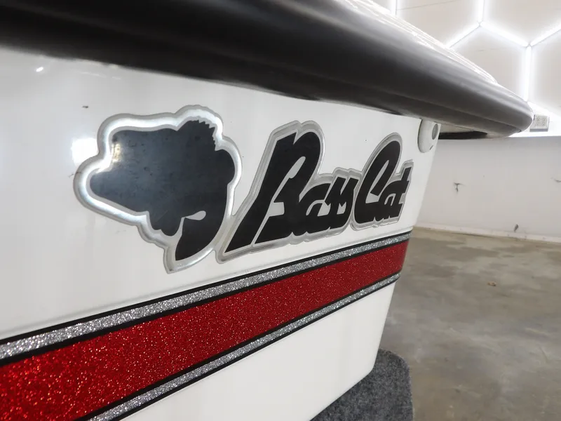 Slide: The Image of Close-up of Bass Cat Phelix 2017 boat logo. - 6