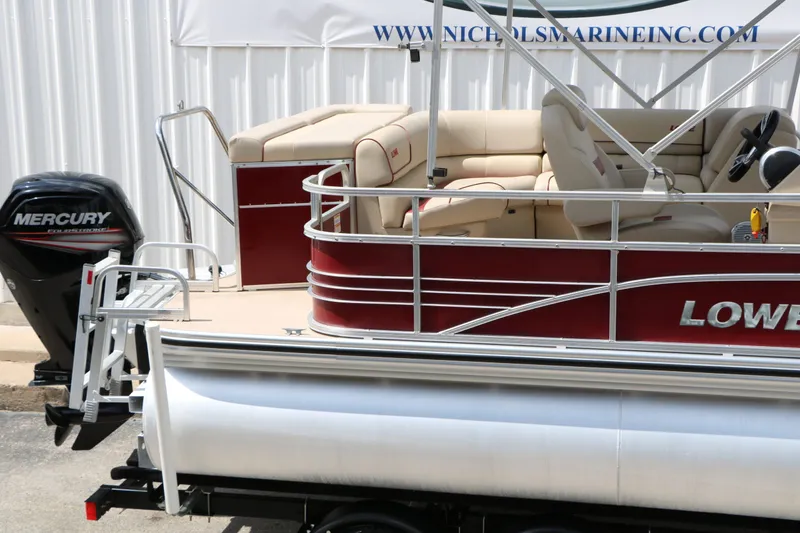 Slide: The Image of 2016 Lowe SS190 pontoon boat with Mercury outboard motor. - 14