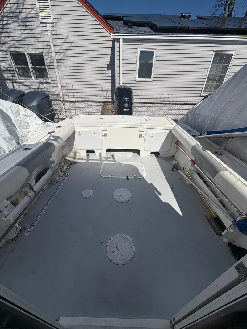 Slide: The Image of Interior view of a 2019 Steiger Craft 23 Chesapeke boat deck. - 7