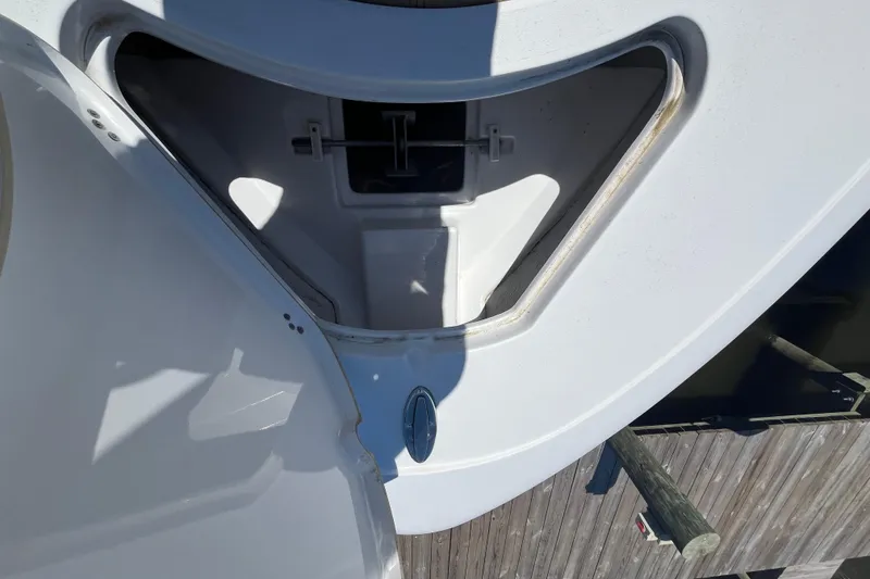 Slide: The Image of 2021 Sportsman Heritage 231 Center Console anchor locker, open view from above. - 13