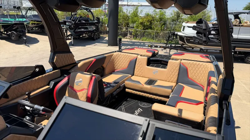 Slide: The Image of Interior of 2024 Tigé 24RZX boat with luxurious seating. - 15