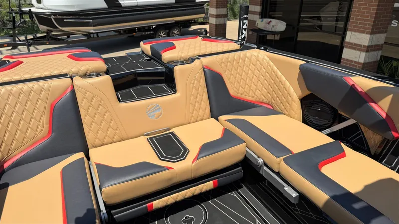 Slide: The Image of Luxurious interior of 2024 Tigé 24RZX with stylish seating. - 17