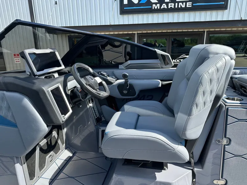 Slide: The Image of Interior of 2024 Malibu M242 boat with modern features. - 19