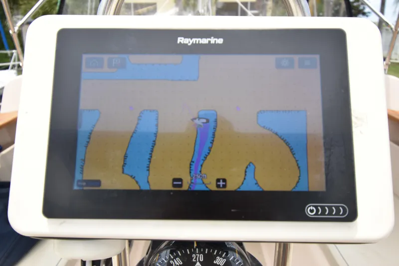 Slide: The Image of Raymarine navigation display on a 1994 Island Packet 32 sailboat. - 7