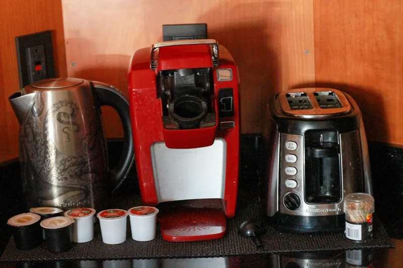 Slide: The Image of Kitchen appliances on a Grand Alaskan Pilothouse yacht, 1999 model. - 165