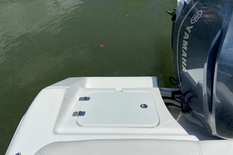 Slide: The Image of 2023 Tidewater 220 LXF boat with Yamaha engine on calm water. - 21