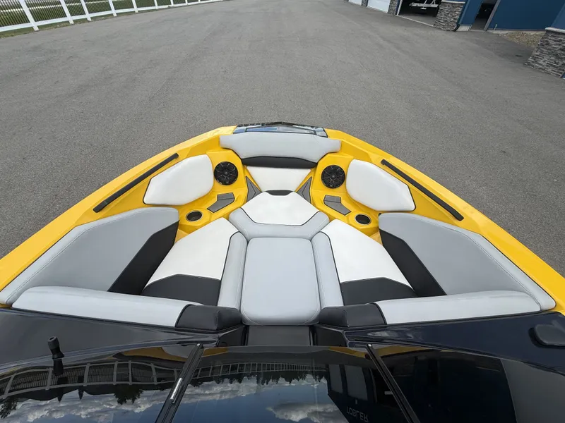 Slide: The Image of Interior of a yellow Supreme S202 boat, year 2018. - 8