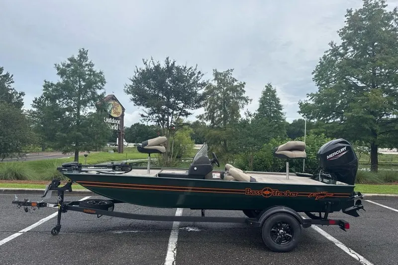 The Image of 2026 Tracker Bass Tracker Classic Limited boat parked outdoors. - 0