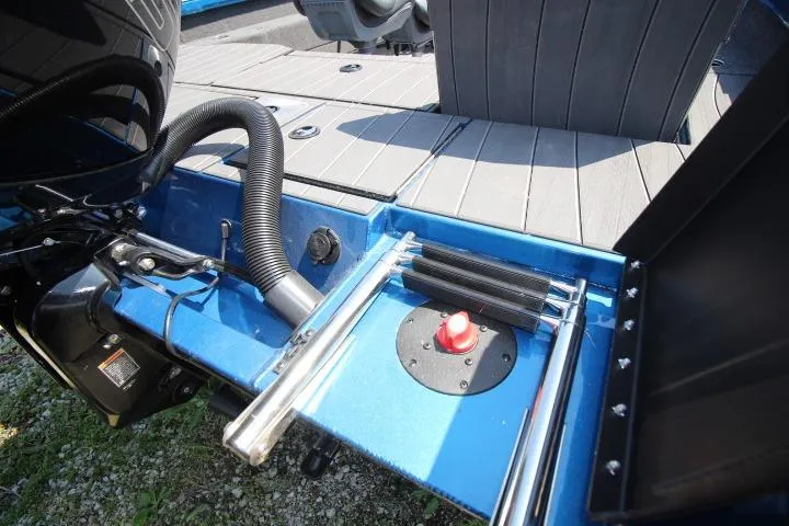 Slide: The Image of 2026 Vexus ADX 190 boat interior, featuring sleek blue design and modern equipment. - 4