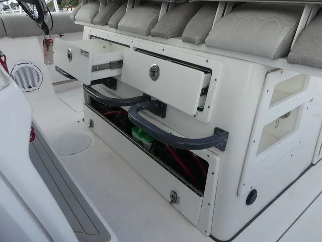Slide: The Image of Storage and seating area on a Sea Fox 328 Commander boat. - 30