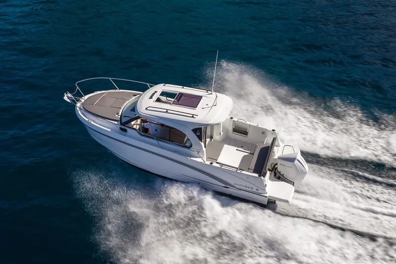 The Image of 2026 Beneteau Antares 8 cruising swiftly on open water. - 1