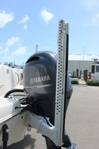 Slide: The Image of Yamaha outboard motor on a 2019 Robalo R222 boat. - 27