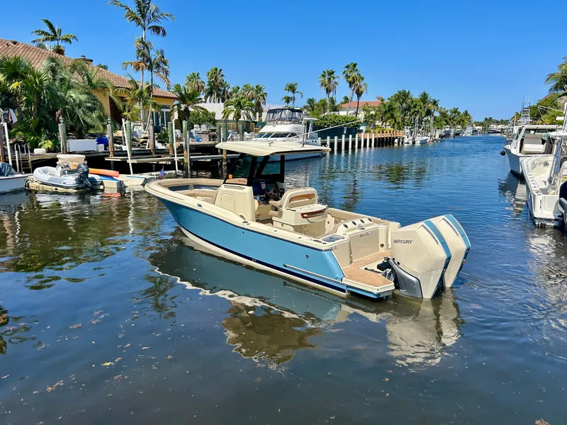 Slide: The Image of Chris-Craft Catalina 28 boat 2026 in tropical waterway. - 2