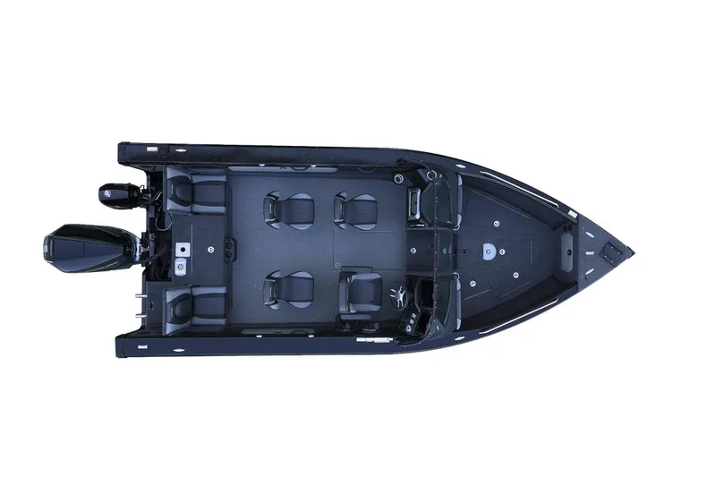 Slide: The Image of Manufacturer Provided Image: Top view of 2025 Lund 2075 Tyee boat with seating and motor. - 11