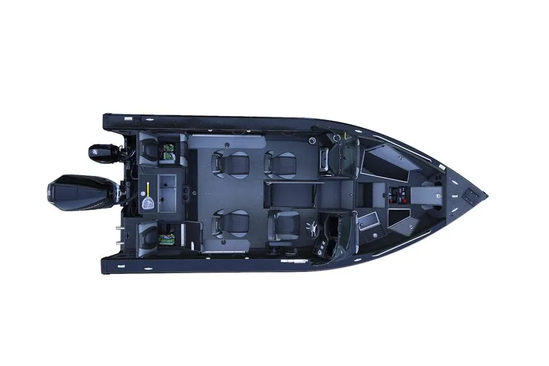 Slide: The Image of Manufacturer Provided Image: Top view of 2025 Lund 2075 Tyee boat with seating and motor. - 12