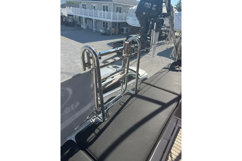 Slide: The Image of Beneteau Oceanis 48 yacht deck with stainless steel ladder, 2015 model. - 17
