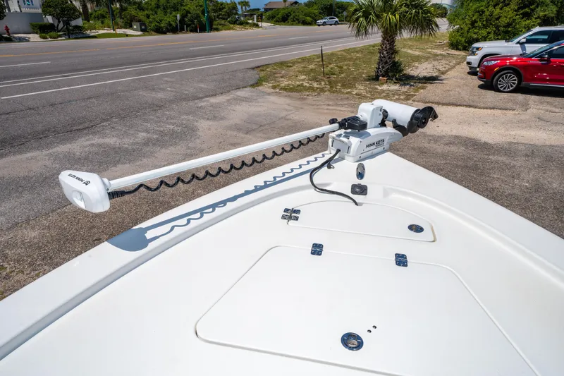 Slide: The Image of 2023 Sea Pro 248 Bay boat with Minn Kota trolling motor on deck. - 33