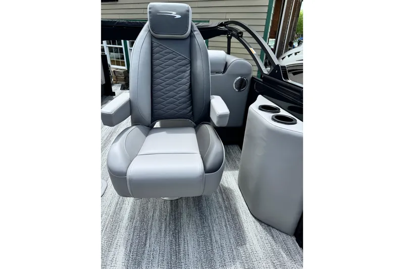 Slide: The Image of Luxurious seating on the 2026 Bennington S 23 SSR pontoon boat, featuring sleek design and comfort. - 19