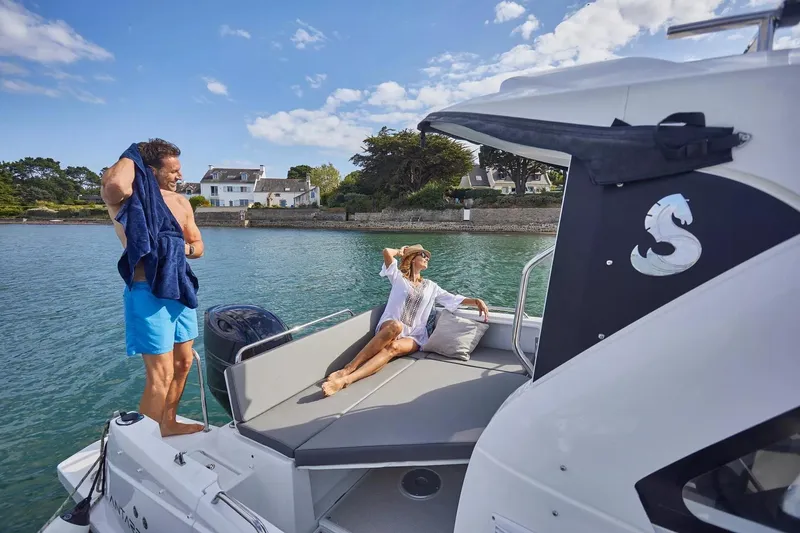 Slide: The Image of Beneteau Antares 7, 2026, on water with relaxed atmosphere. - 8