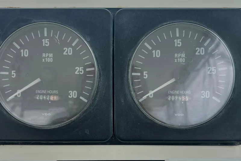 Slide: The Image of Cabo 35 Express 1999 tachometer showing engine hours. - 7