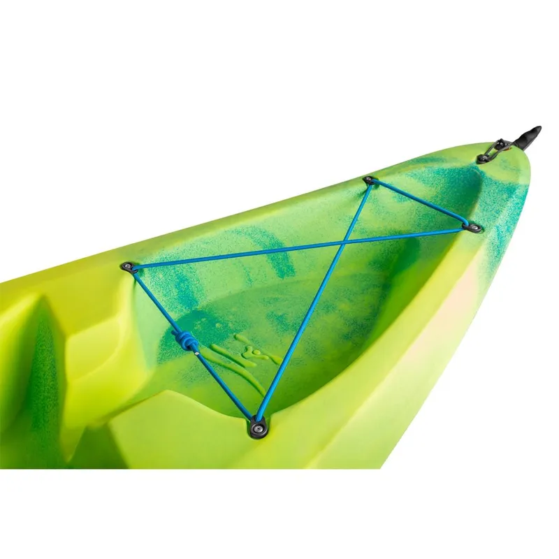 Slide: The Image of Close-up of Ocean Kayak Malibu 11.5, 2023 model, green with blue bungee cords. - 24