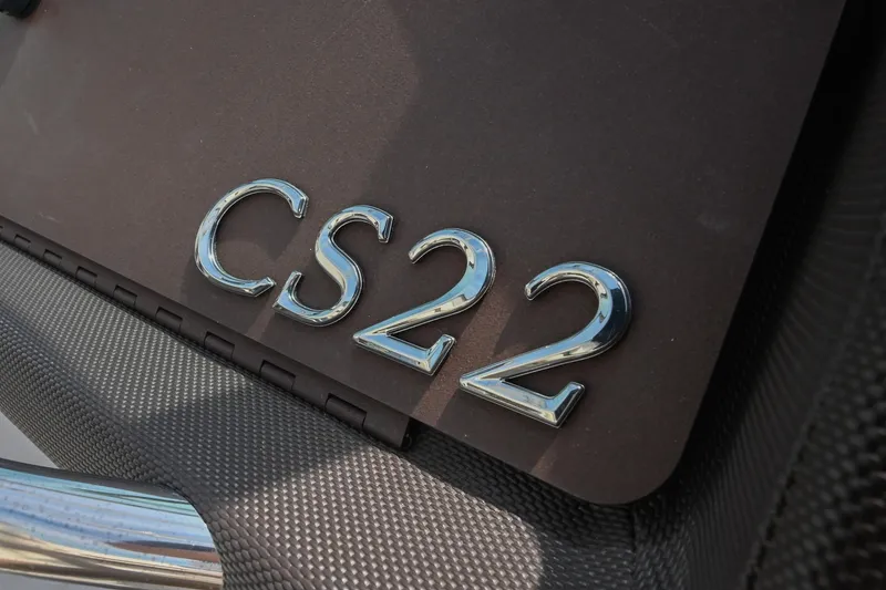 Slide: The Image of Chrome "CS22" emblem on 2022 Cobalt model, featuring textured surface detail. - 11
