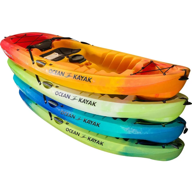 Slide: The Image of Stacked Ocean Kayak Malibu 9.5 kayaks in vibrant colors, 2023 model. - 15