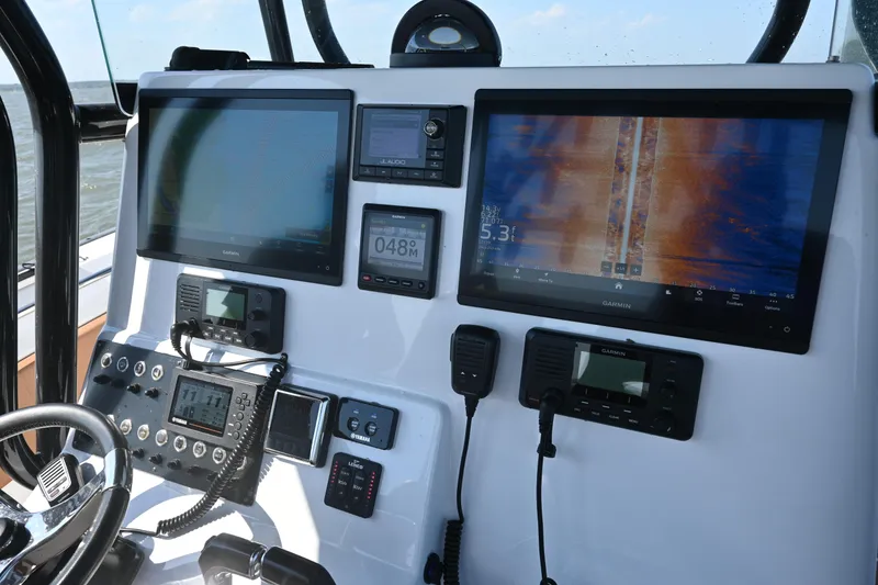 Slide: The Image of Cockpit of 2021 Cape Horn 32 T with advanced navigation and communication systems. - 30