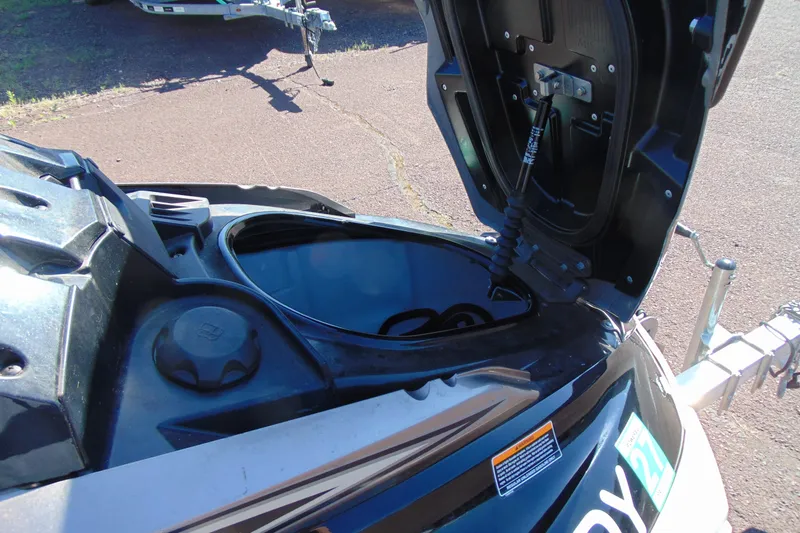Slide: The Image of Open storage compartment of 2010 Yamaha WaveRunner FX HO on a trailer. - 9