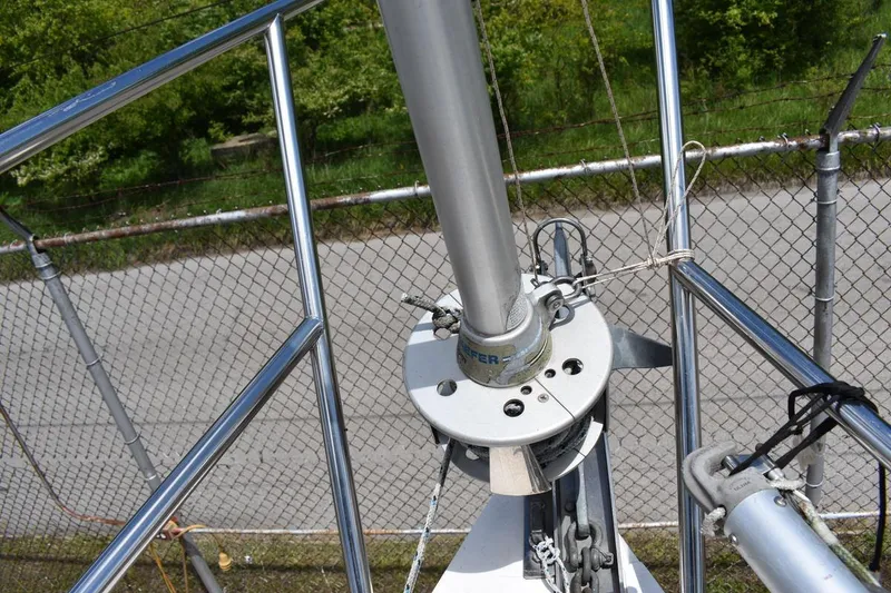 Slide: The Image of Close-up of Catalina 310 sailboat rigging and furling system, 2001 model. - 32