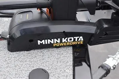 Slide: The Image of Minn Kota PowerDrive on 2026 Lowe Fishing Machine 1675 WT boat deck. - 21