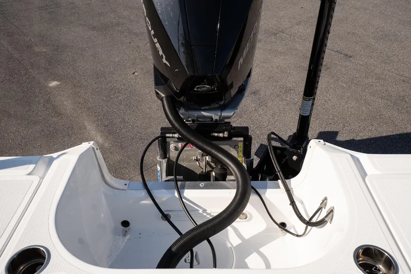 Slide: The Image of 2022 Wellcraft 241 Bay boat engine and deck, showcasing modern design and functionality. - 15