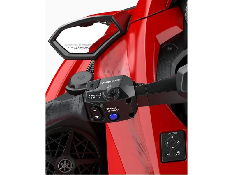 Slide: The Image of Yamaha GP SVHO 2026 controls with audio panel, red body. - 3
