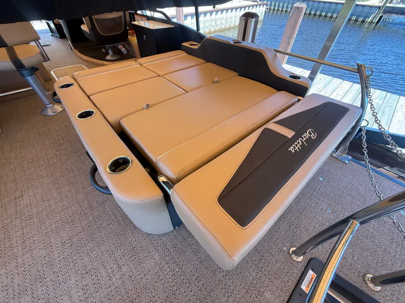 Slide: The Image of Interior of 2024 Barletta CABRIO 24 UETT with beige seating area. - 14