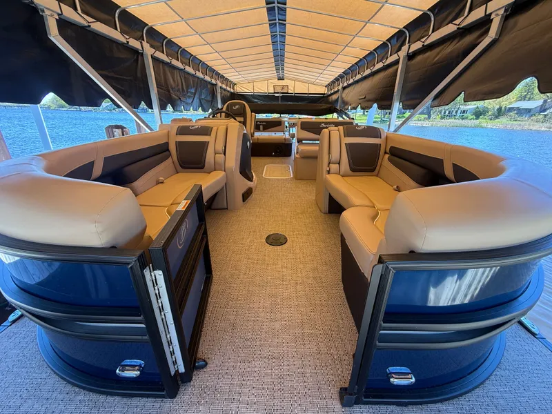 Slide: The Image of Interior of 2024 Barletta CABRIO 24 UETT pontoon boat. - 2