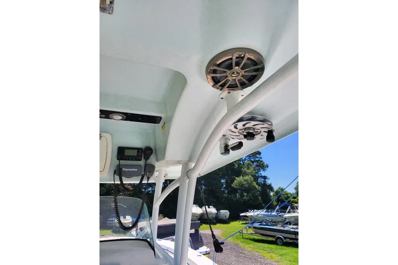 Slide: The Image of Interior view of a 2015 Sea Fox 286 Commander boat with electronic equipment. - 19
