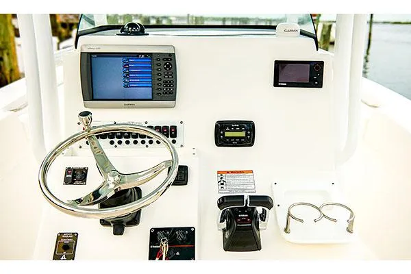 Slide: The Image of Manufacturer Provided Image: 2015 Sea Fox 286 Commander boat dashboard with navigation and control systems. - 4